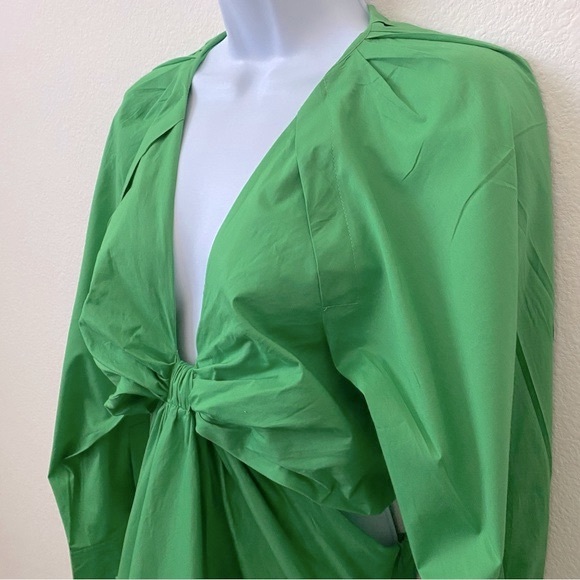 Jason Wu Pretty Green Cutout Waist Long Sleeve Short Dress, Size M - Picture 3 of 9